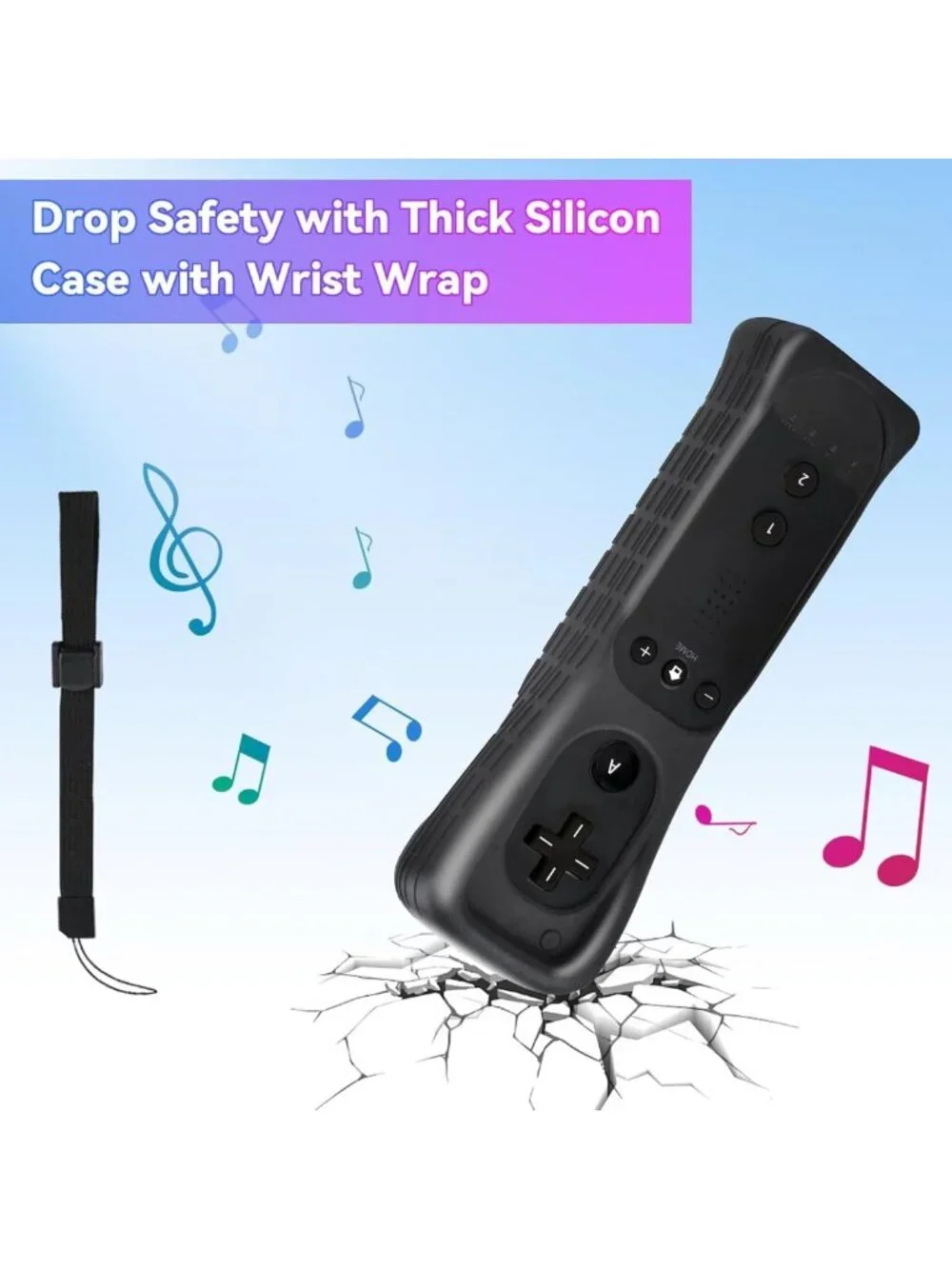 2-Pack Wii Remote Controllers with Silicone Cases & Wrist Straps for Wii U